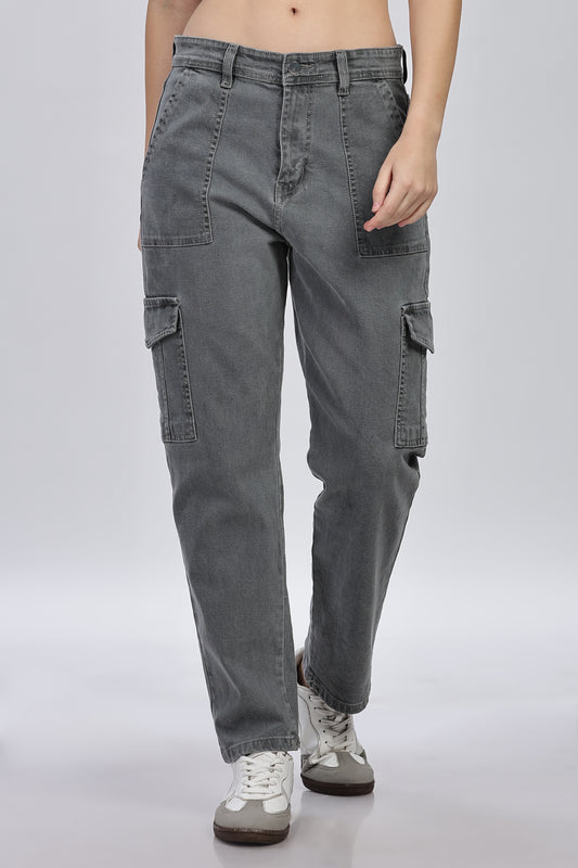 Grey Denim Cargo