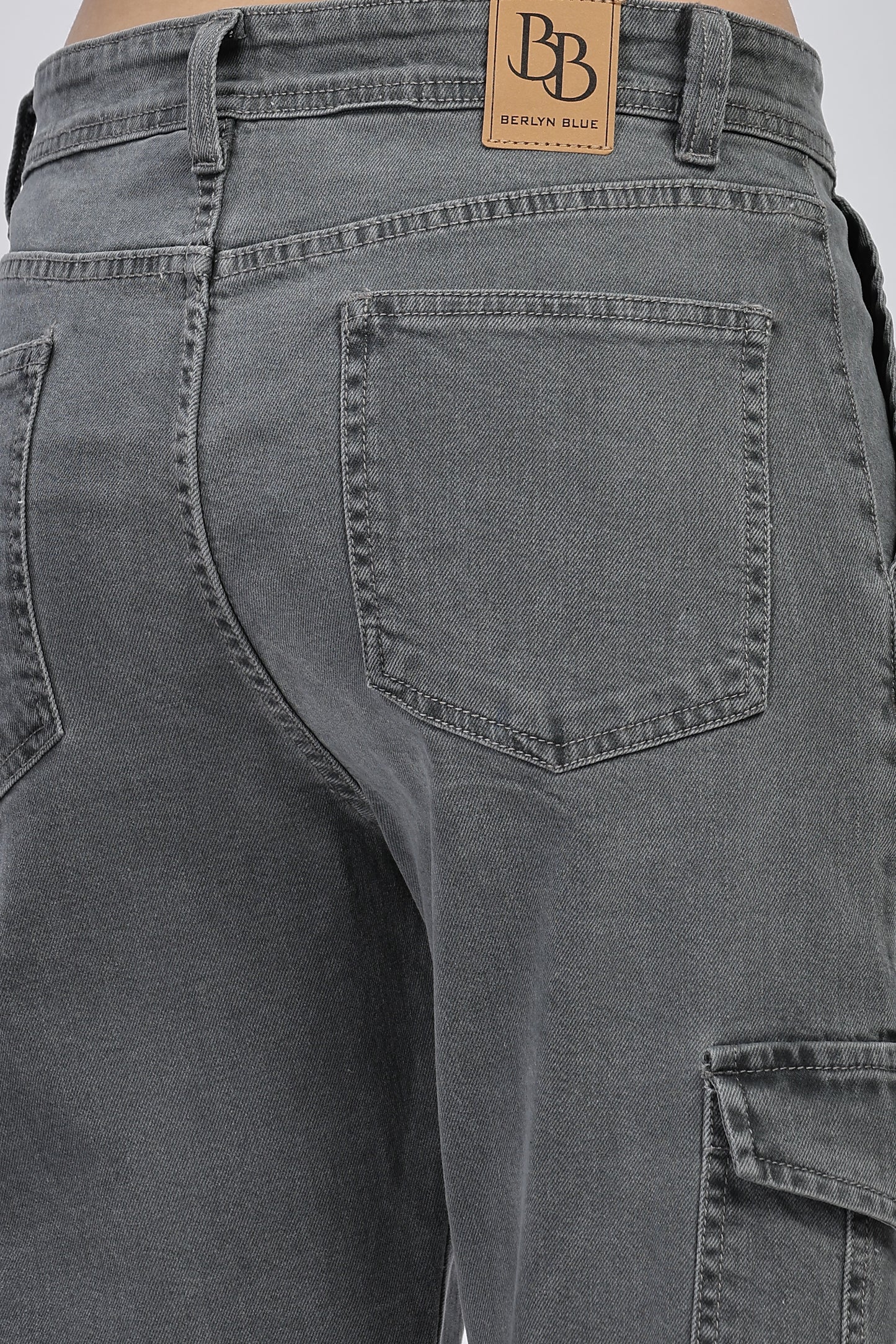 Grey Denim Cargo