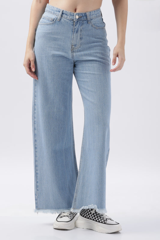 Wide Leg Light Blue Denim